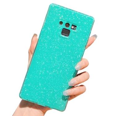 Imagem de MINSCOSE Capa compatível com Samsung Galaxy Note 9, linda capa brilhante de TPU fina e fina à prova de choque para mulheres e meninas para Galaxy Note 9 de 6,4 polegadas - verde menta