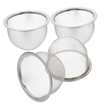 Imagem de Mikinona 4 coadores de bule de chá de folhas soltas, acessórios de café, filtro de malha, xícara de chá com infusor e tampa, infusores de chá de folhas soltas, coador de chá para folhas soltas, coador