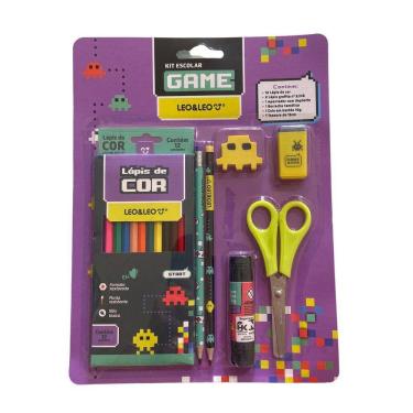 Imagem de Kit Lápis De Cor 12 Cores Game Com 7 Itens Leo&Leo