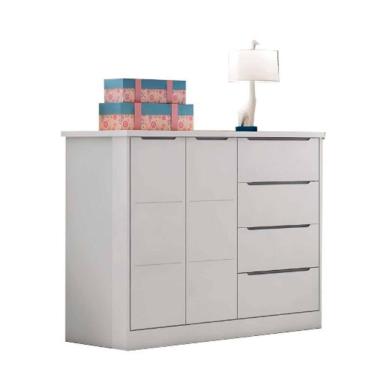 Imagem de cômoda infantil eloá 2 pt 4 gv branca e cinza