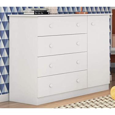 Imagem de Comoda infantil 4 gavetas 1 porta Branca Elisa Phoenix Baby