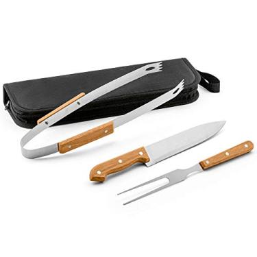 Imagem de Jogo para Churrasco Tradicional Inox 3 peças com Estojo TopGet