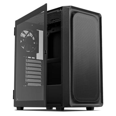 Imagem de DARKROCK EC2 Capa preta ATX Mid Tower PC, pronta para tipo-C, suporta placas gráficas da série 50, painel lateral de vidro temperado, ventiladores de resfriamento de até 8 x 120 mm e 1 radiador de 360