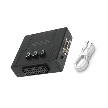 Imagem de NATEFEMIN Conversor RGBS VGA SCART para YPBPR, suporta som de entrada de canal esquerdo e direito SCART para N64 para PS1 para PS2 acessórios
