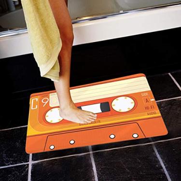 Imagem de Impressão de Fita Vintage Tapete Absorvente de água Antiderrapante para Cozinha Banheiro Soft Elástico Ecológico Hot Melt (D2661-13)