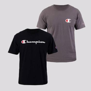 Imagem de Kit De 2 Camisetas Champion Preta E Cinza