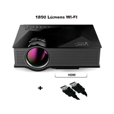 Imagem de Datashow Retroprojetor Projetor 1080p Aulas Hdmi HD 1800 Lumens Av - U