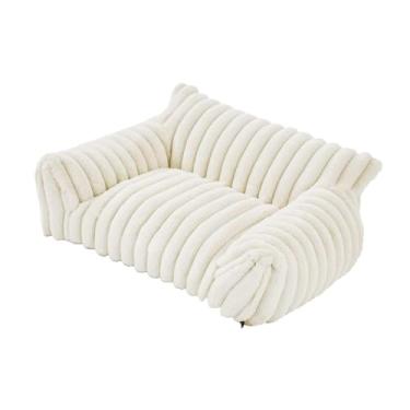Imagem de IEUDNS Cama para animais de estimação, sofá, sofá, moda, macio, para gato, cachorro, antiderrapante, portátil, confortável, cama para cães, camas para gatos, Branco