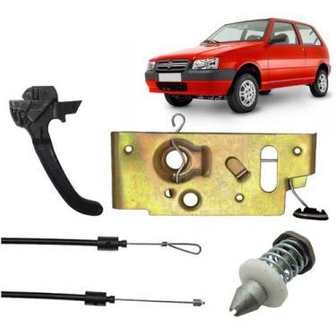 Imagem de Puxador + Cabo + Fechadura Capô Uno Fiorino Premio Elba Pino - SHALOMC