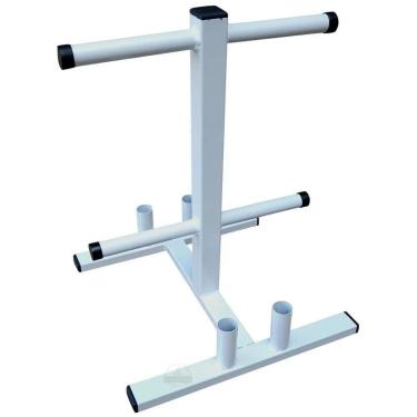 Imagem de Suporte Anilhas até 200Kg e 4 Barras Expositor Branco de chão-Unissex