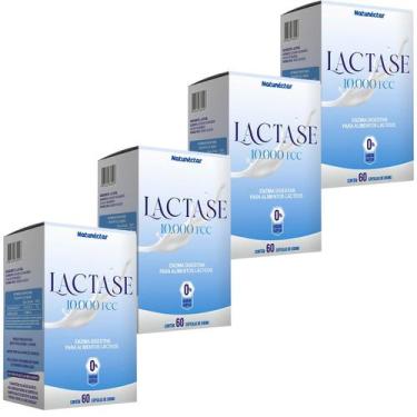 Imagem de Kit 4 Potes Lactase Intolerância Lactose 10.000fcc Enzima Suplemento A