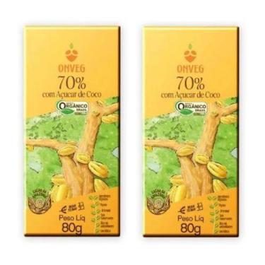 Imagem de Kit 2 Chocolate 70% Orgânico Barra Vegano Zero Leite Onveg