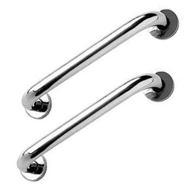 Imagem de Alça Apoio Banheiro Barra Inox 30cm Idoso Deficiente Cadeirante Acessi