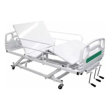 Imagem de Cama Hospitalar Idosos Manual 3 Movimentos + Colchão D28 - Supra Steel