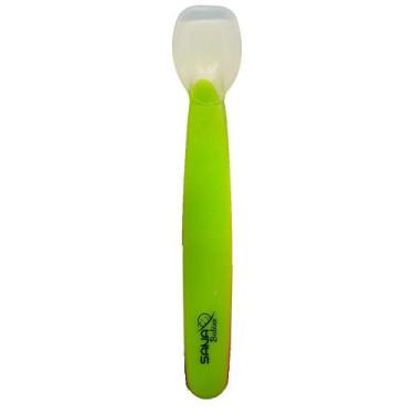 Imagem de Colher Infantil 100% Silicone Sana Babies Verde