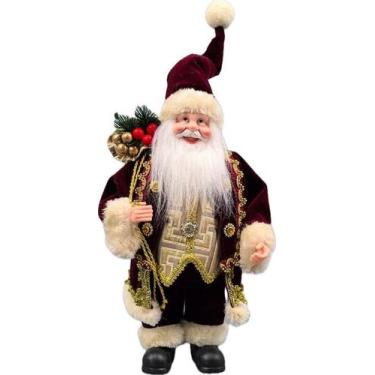 Imagem de Papai Noel Pequeno Vinho Tradicional Decoração Natal 30cm - Zona Livre