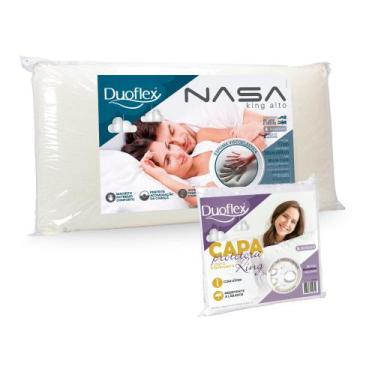 Imagem de Travesseiro Nasa Alto King + Fronha Impermeável - Duoflex