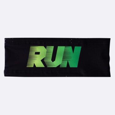 Imagem de Testeira HUPI HeadBand Run Lines, Preto, Verde