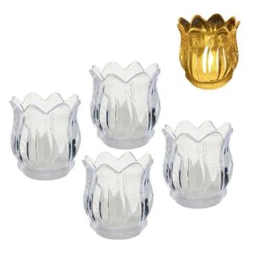 Imagem de 4 Velas LED Luminária Em Plástico Decorativo Enfeite - Multiart