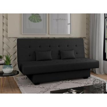 Imagem de Sofá Cama 3 Lugares Laila Sintetico Preto Matrix