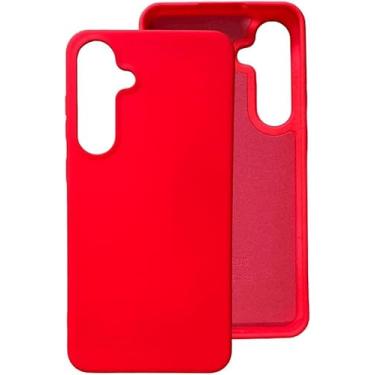 Imagem de Capinha Compatível Com Samsung Galaxy S24, S24 PLUS e S24 ULTRA Linha PREMIUM Colorida Preto, Branco, Vermelho, Azul, Verde, Rosa Transparente Slim Aveludada 3 Camadas (vermelho, S24)