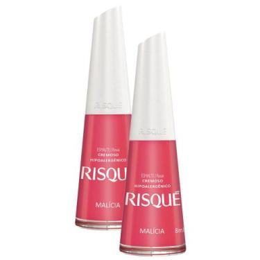 Imagem de Kit 2 Esmalte Risqué Cor Malícia Hipoalergênico com 8ml