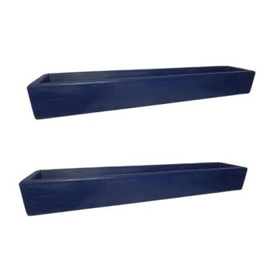 Imagem de Kit 2 Jardineiras de Plantas Azul 80x10 Floreira Polietileno - Alpe & 