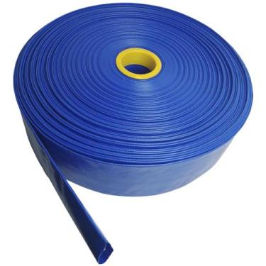 Imagem de Rolo de 1 Metro Mangueira Flat Azul Achatada 3 Polegadas Irrigação Bor