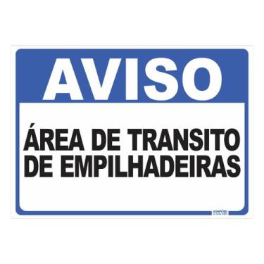 Imagem de Placa de Sinalização Aviso Área de Trânsito de Empilhadeiras - Império