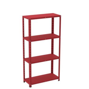 Imagem de Estante de Aço com 4 Prateleiras Linha Light 1,40 M Vermelho - Pandin