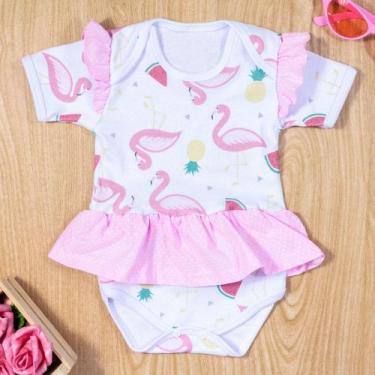 Imagem de Body saia para bebê estampa flamingo - Era Uma Vez, 12M