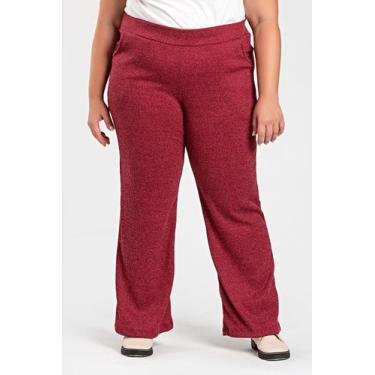 Imagem de Calça Pantalona Feminina Plus Size Malha Tricot com Bolsos - Serena, G