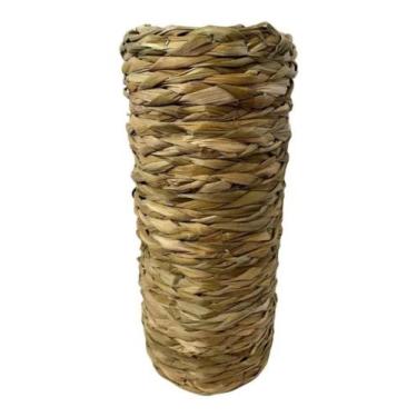 Imagem de Jarra Revestido Taboa Trançado Palha 23x70cm Arranjo Floral - FLORA FU
