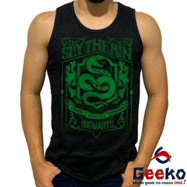 Imagem de Regata Sonserina 100% Algodão Harry Potter Hogwarts Slytherin Camiseta
