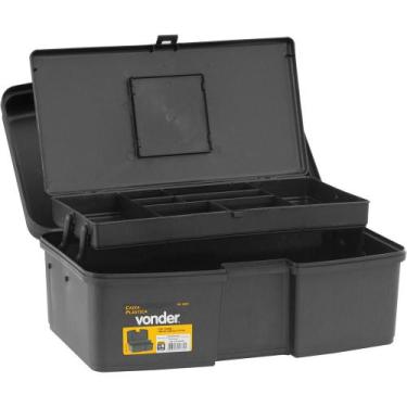 Imagem de Caixa plástica para ferramentas baú 350x230x155mm com bandeja vd1002 -