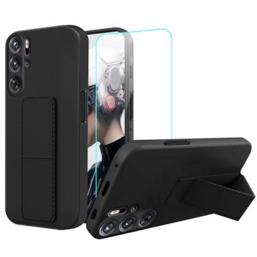 Imagem de Sitikai Capa de telefone compatível com ZTE Nubia Red Magic 9 Pro Plus, capa protetora à prova de choque com suporte dobrável para Nubia Red Magic 9 Pro - preta