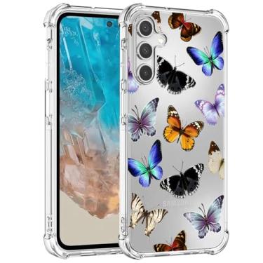Imagem de Yerebel Capa para Galaxy M35, capa fofa para Samsung M35 5G SM-M356B, capa de silicone de borracha macia TPU transparente flexível para Samsung Galaxy M35 Butterfly