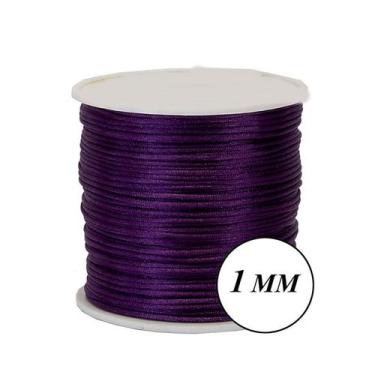 Imagem de Fio Cordão Cetim 100m Seda Rabo Rato de Rato 1mm - Rolos Vários Tamanh