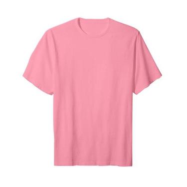 Imagem de Camiseta AMGK Masculina Lisa Básica 100% Algodão, Rosa, Masculino, M