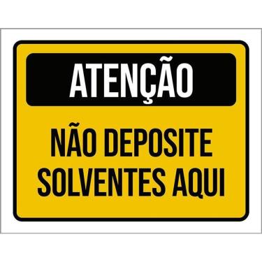 Imagem de Placa Atenção Não Deposite Solventes Aqui 36X46