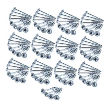 Imagem de predolo 100 peças de parafusos de furo oblíquo, parafusos auto-roscantes, parafusos de marcenaria, construção e reparo, parafusos de dente grosso para