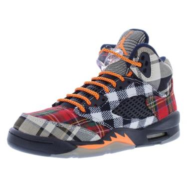 Imagem de Nike Tênis masculino Air Jordan 5 GS, Preto/laranja total/obsidiana escura, 18