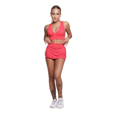 Imagem de Conjunto Top Bojo e Short Saia Bella Fiore Roupas para Academia Treino Moda Fitness-Feminino