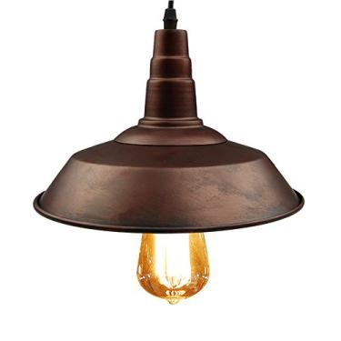 Imagem de LNC Iluminação pendente para luminárias de farelo de fazenda da Kitchen Island com acabamento rústico no quarto, saguão, corredor, 25 cm W7 cm A, A0190702, marrom