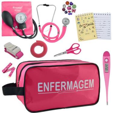 Imagem de Kit Academico Enfermagem Aparelho Pressao Estetoscopio Multi Incoterm,
