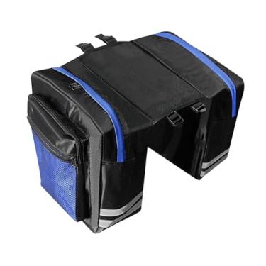 Imagem de UGPLM Bolsa de selim traseira para mountain bike, tiras refletivas, fácil instalação, multifuncional para ciclismo, escalada, grande capacidade, Azul