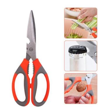 Imagem de Tesoura Pra Cozinha Inox Multiuso Cortar Frango Carne Legume Fruta Abr