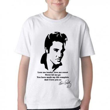 Imagem de Camiseta Infantil ou adulto Elvis Presley Love me tender Blusa Criança
