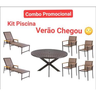 Imagem de Kit Piscina mesa com 4 cadeiras + Espreguicadeira - GuimarãesStore , M