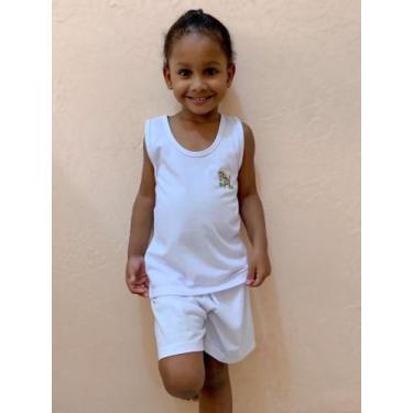 Imagem de Conjunto Pijama Infantil Tecido PV Branco do tamanho RN ao 4 - Banguel